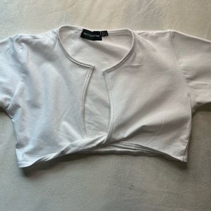 pretty little thing white cropped top